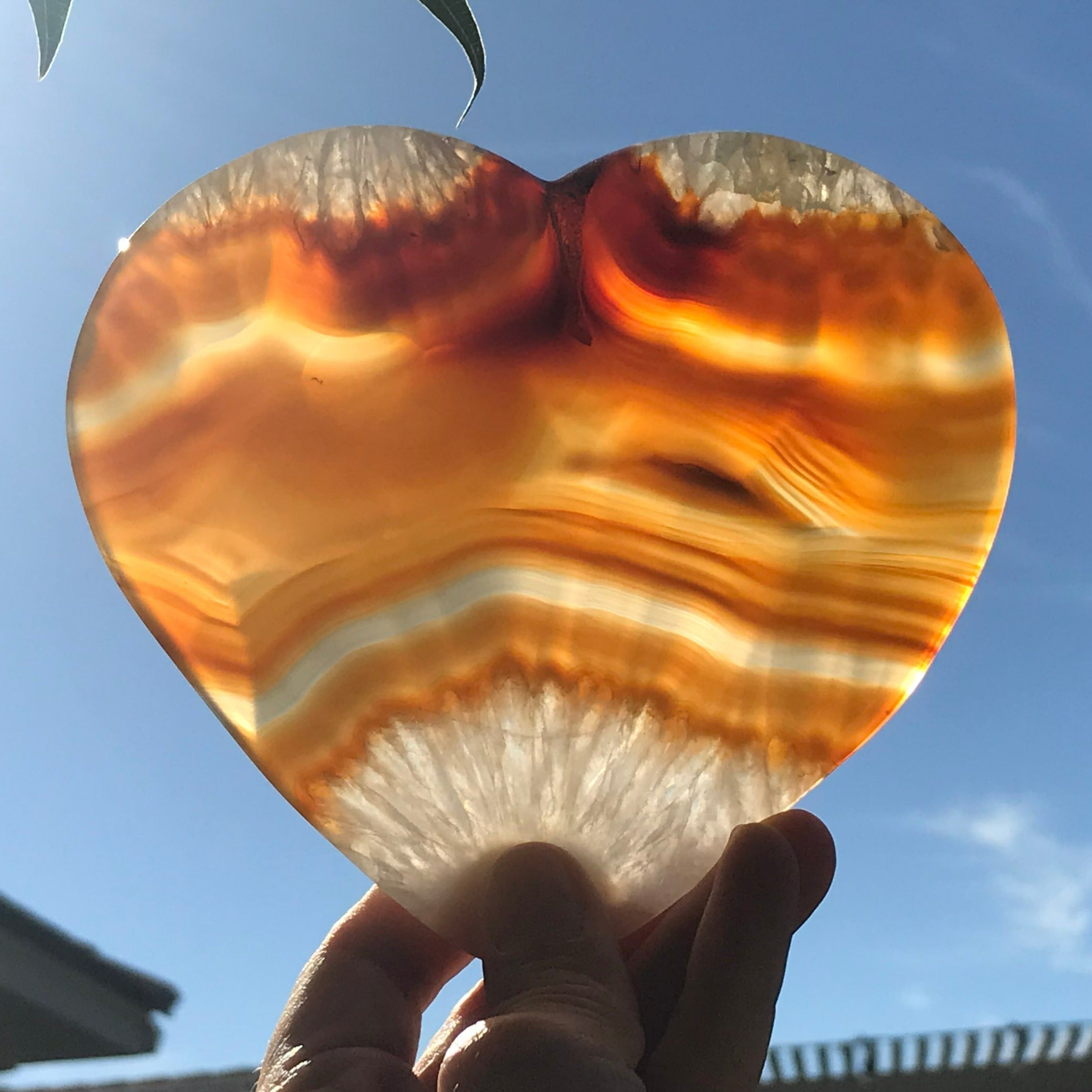Translucent Hand Polished Agate Heart