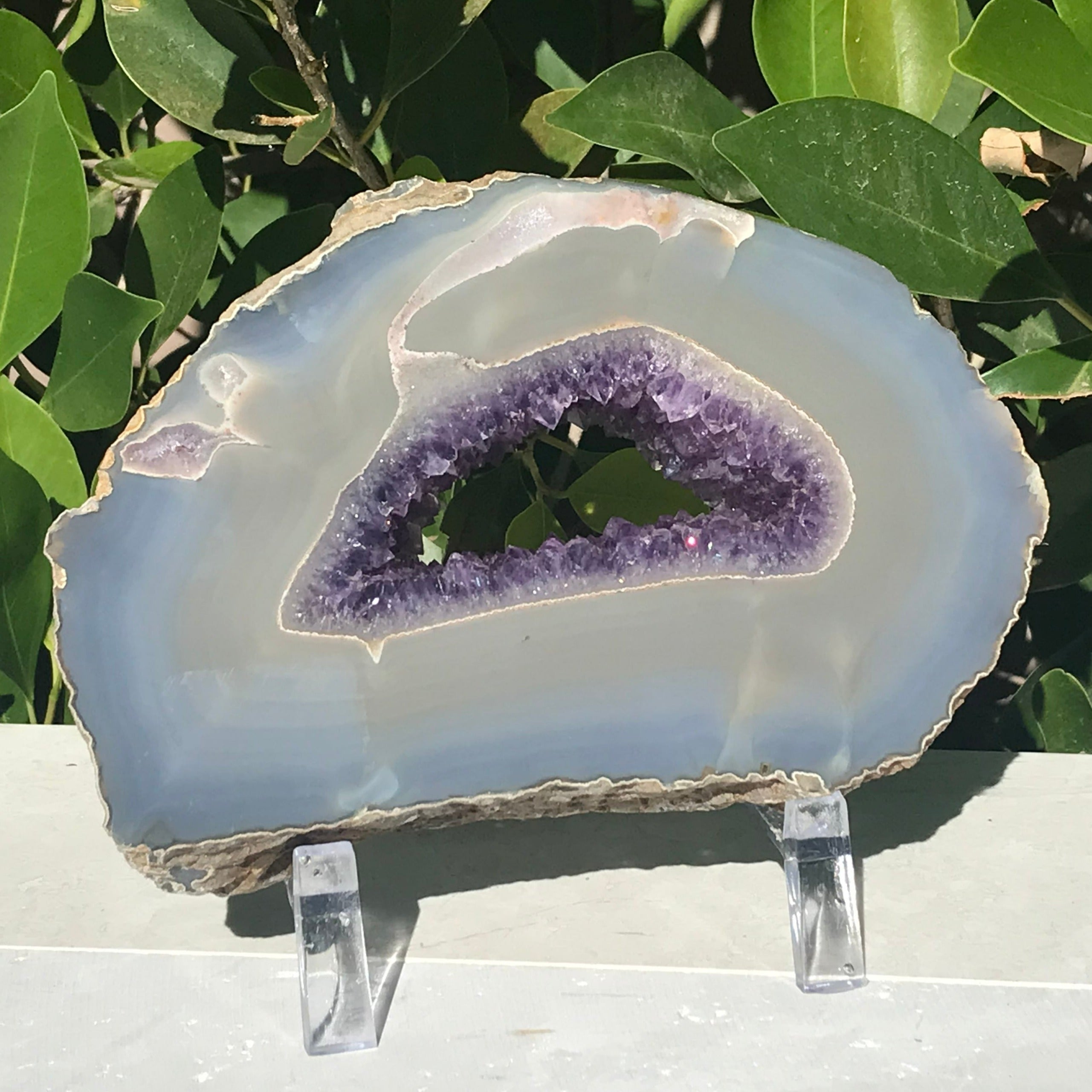 Amethyst Lined Agate Slab