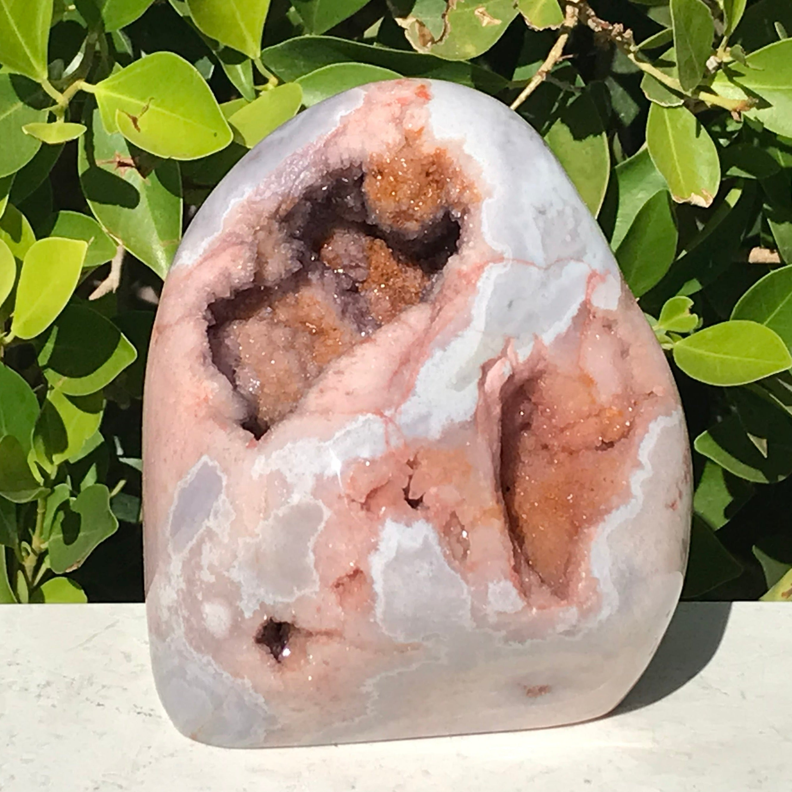Polished Rose Amethyst Geode Nodule