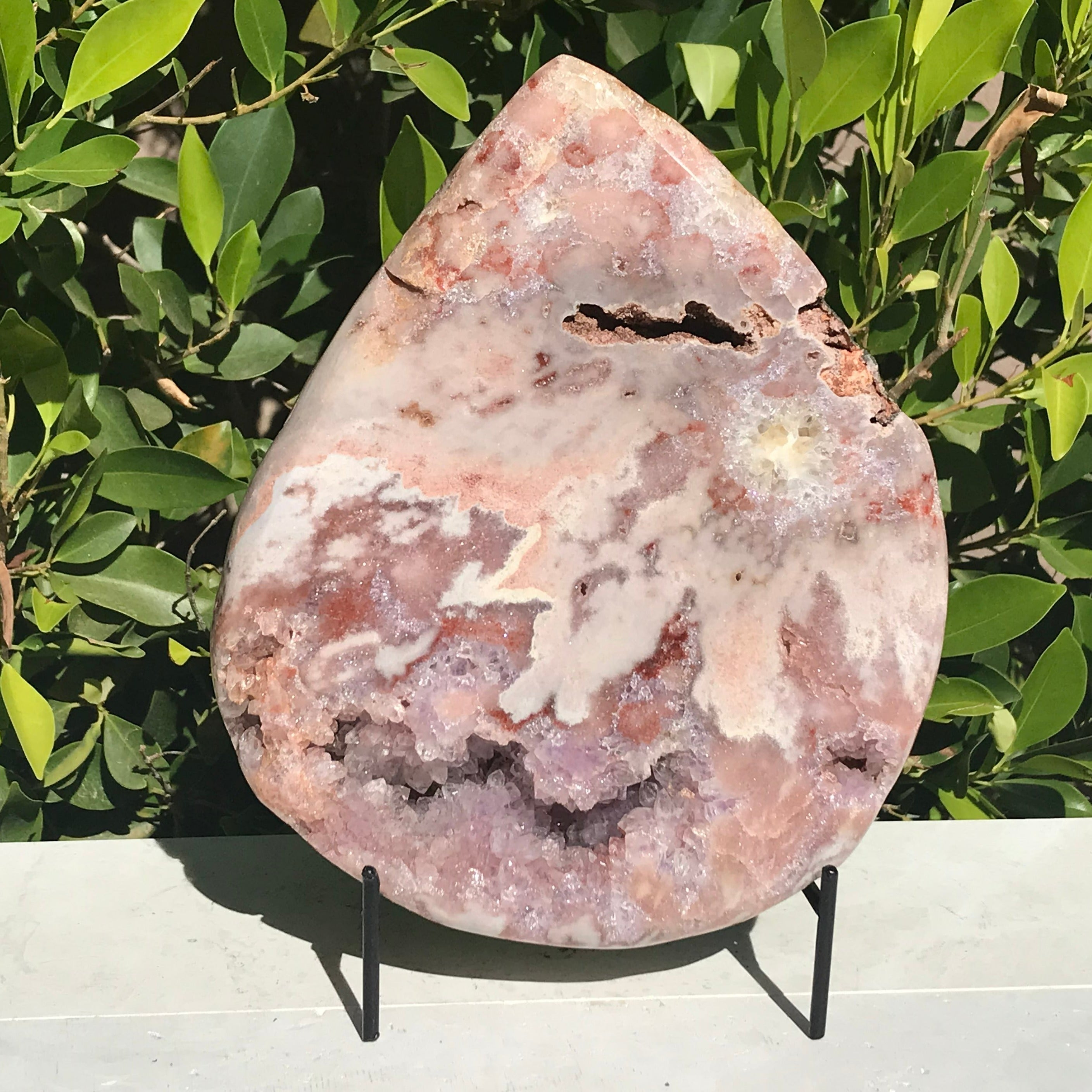 Teardrop Shaped Rose Amethyst Freeform