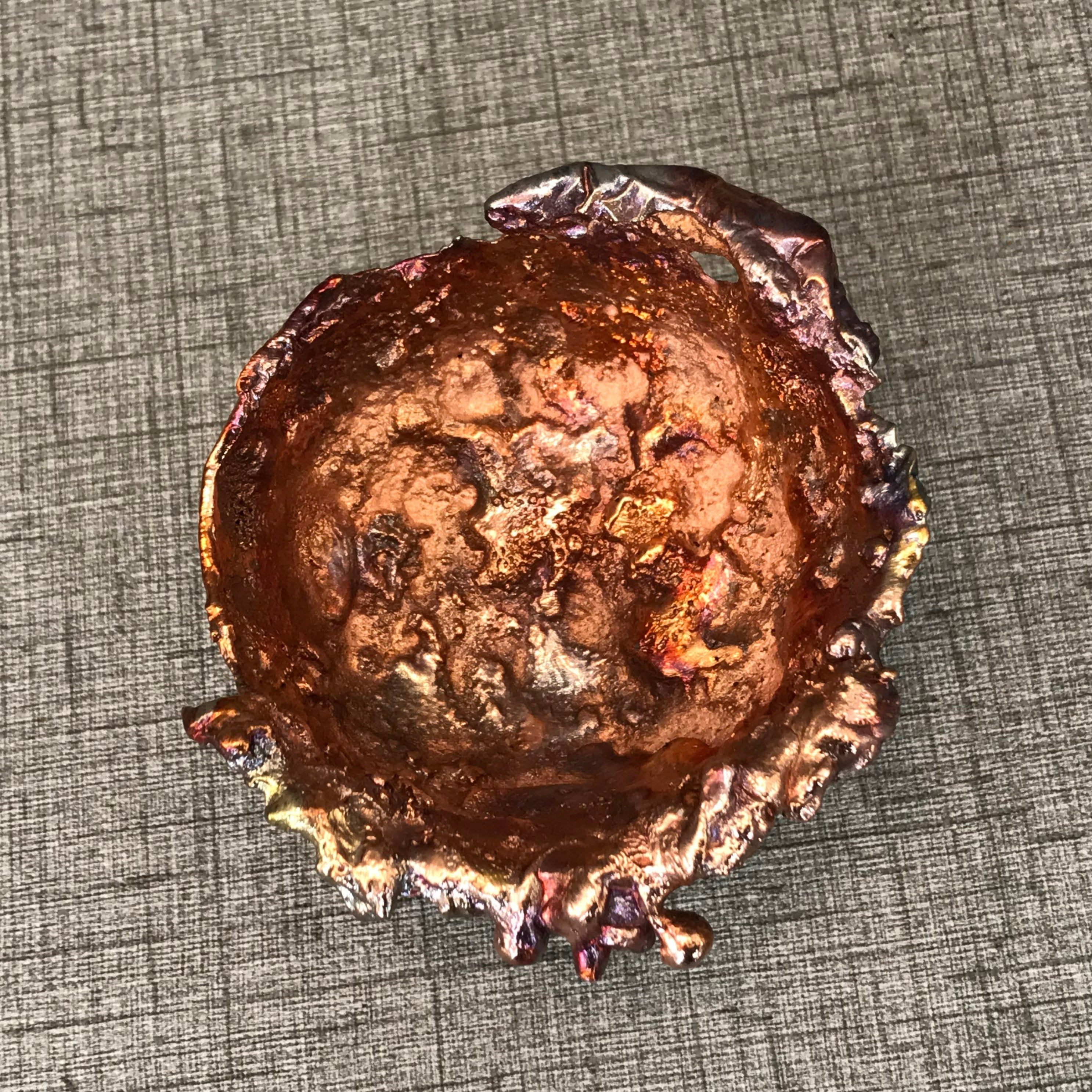 Small Rainbow Splash Copper Bowl