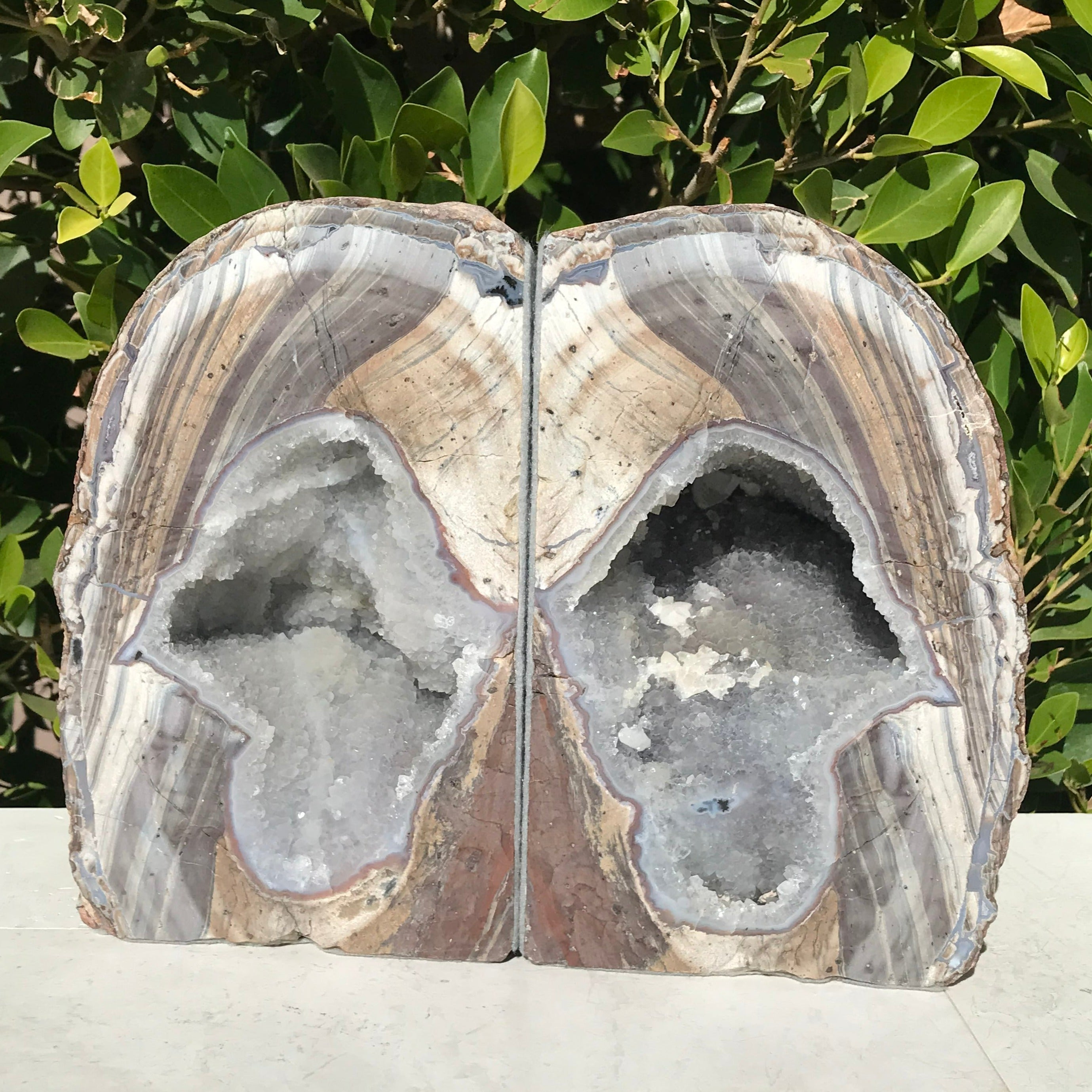 Crystal Filled Dugway Geode Bookends