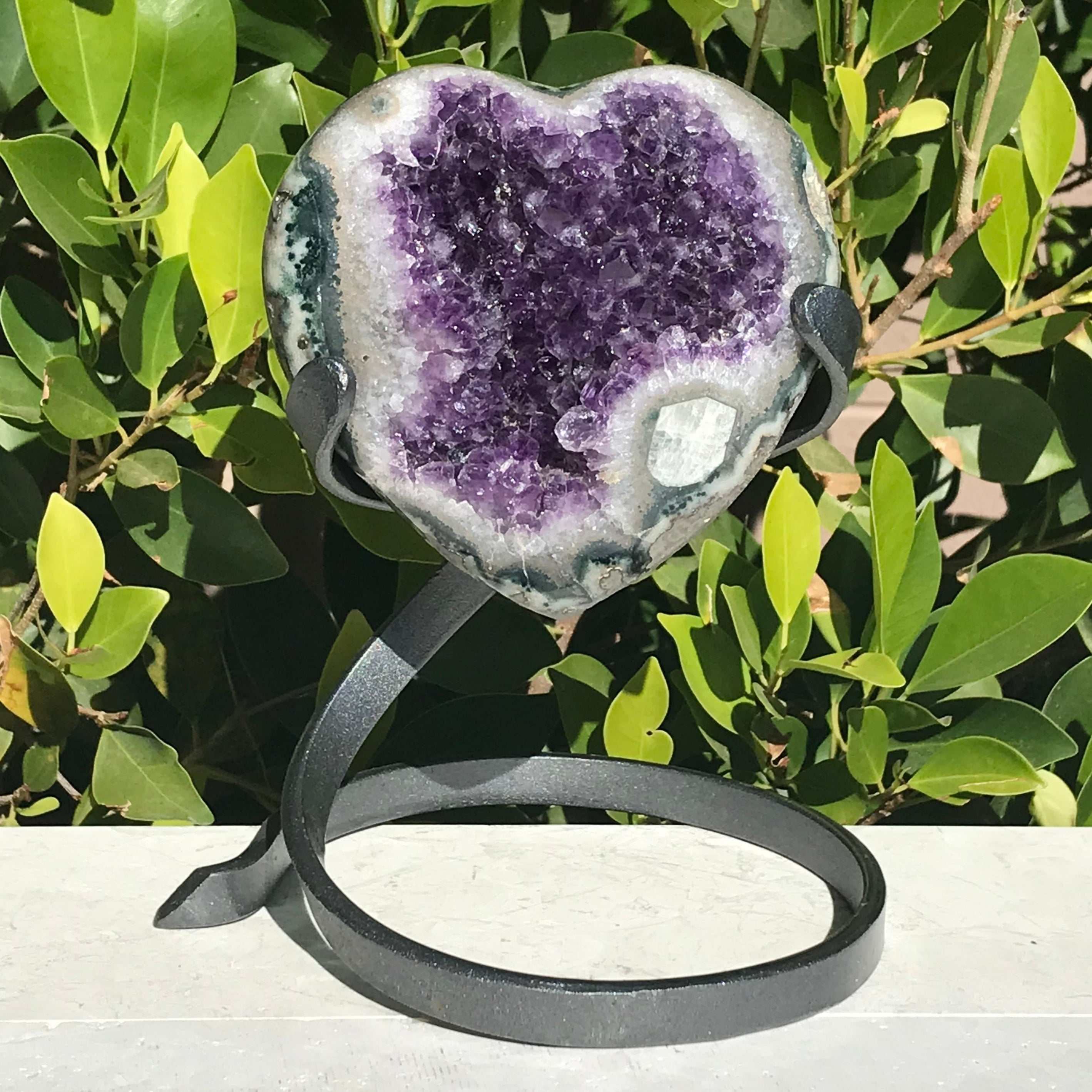Calcite Inclusion Amethyst Heart