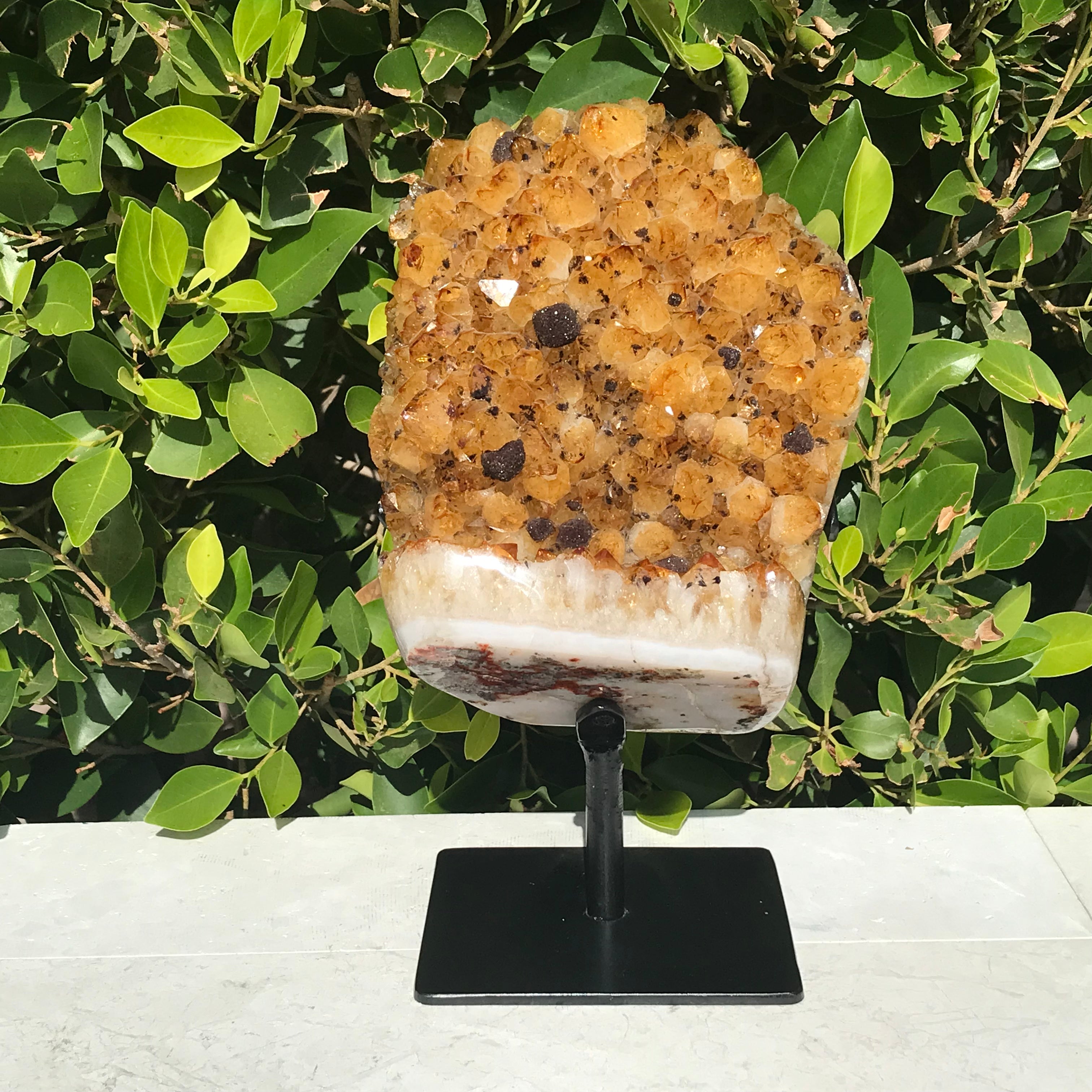 Goethite Speckled Brazilian Citrine Cluster