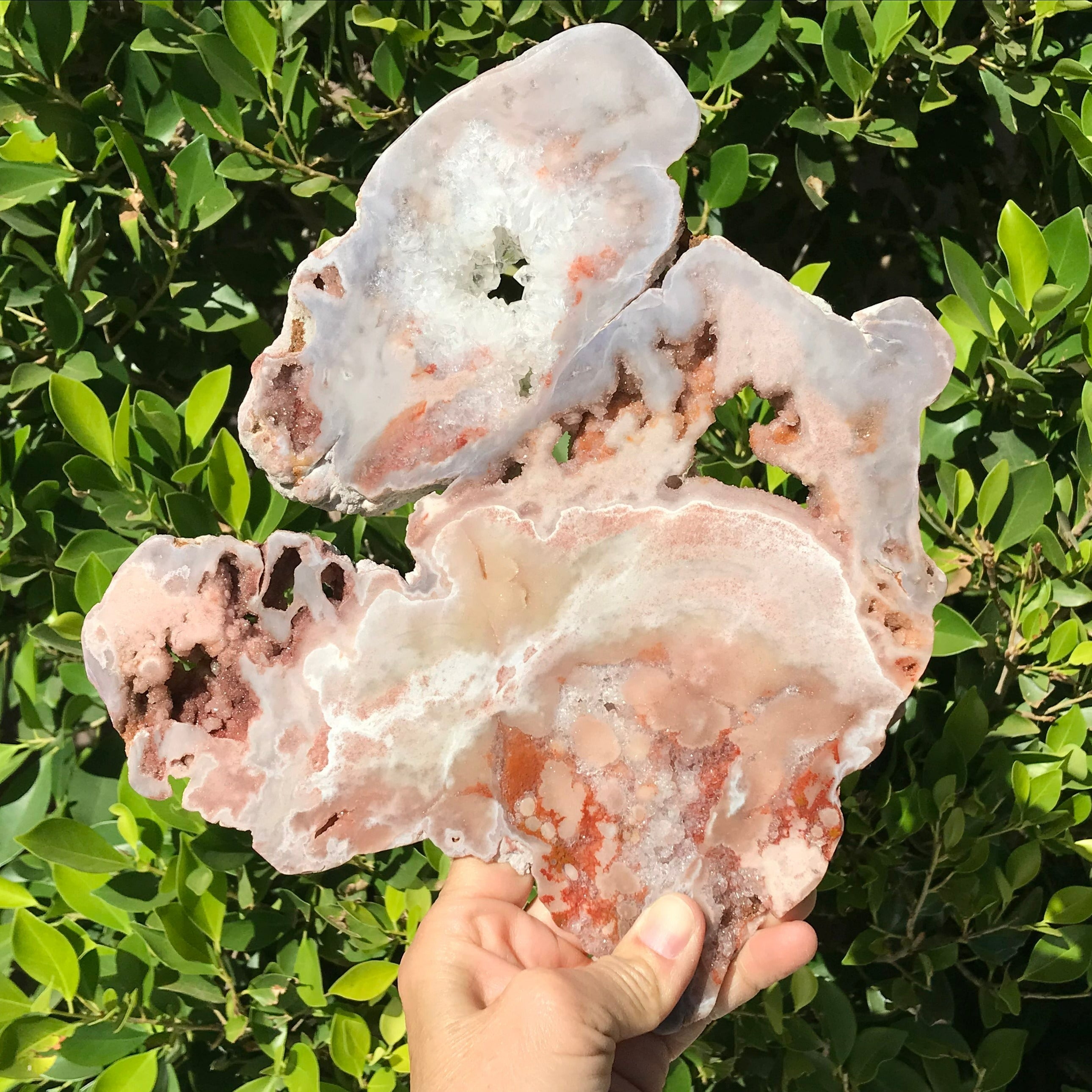 Quartz Crystal/ Rose Jasper Slab