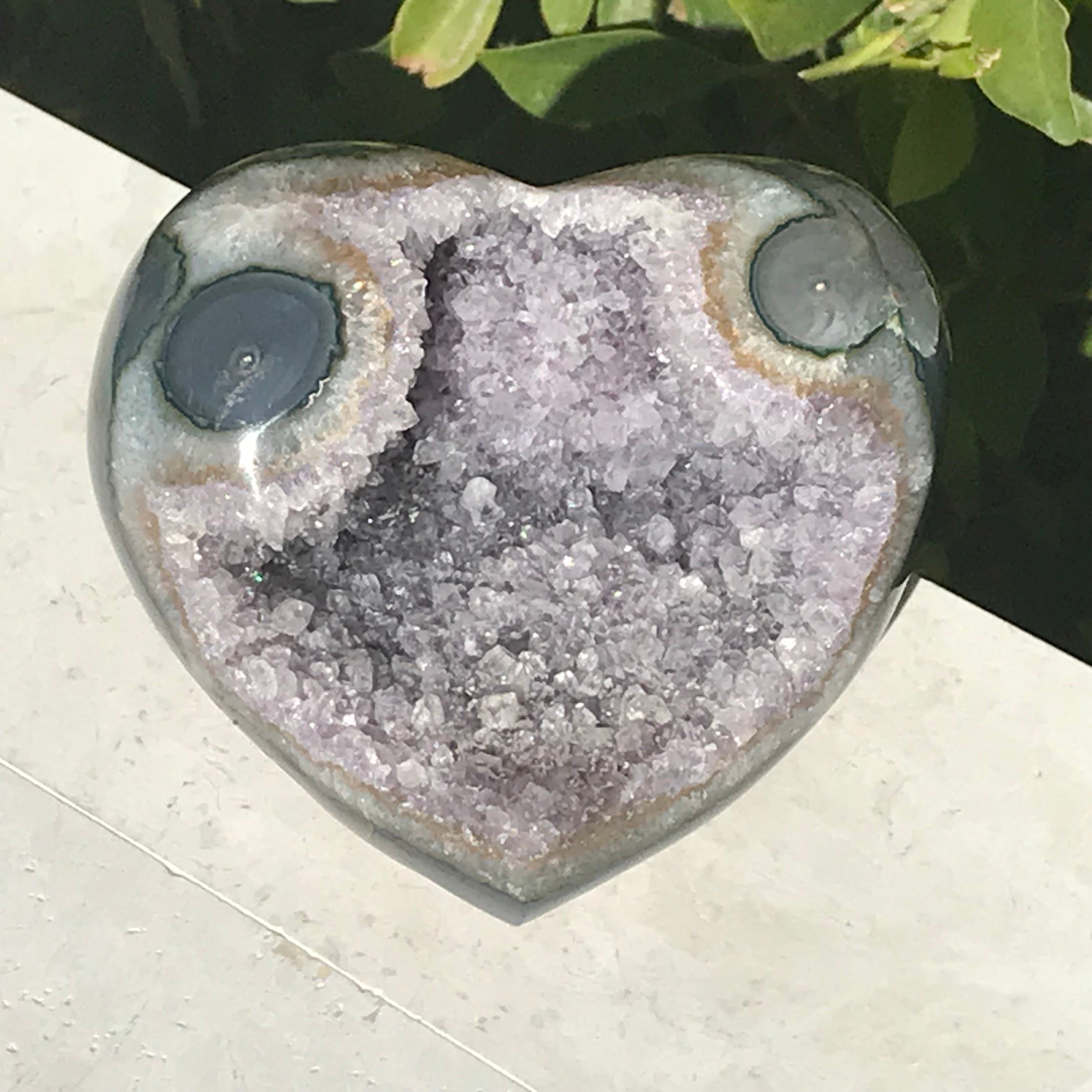 Duel Eyed Amethyst Heart