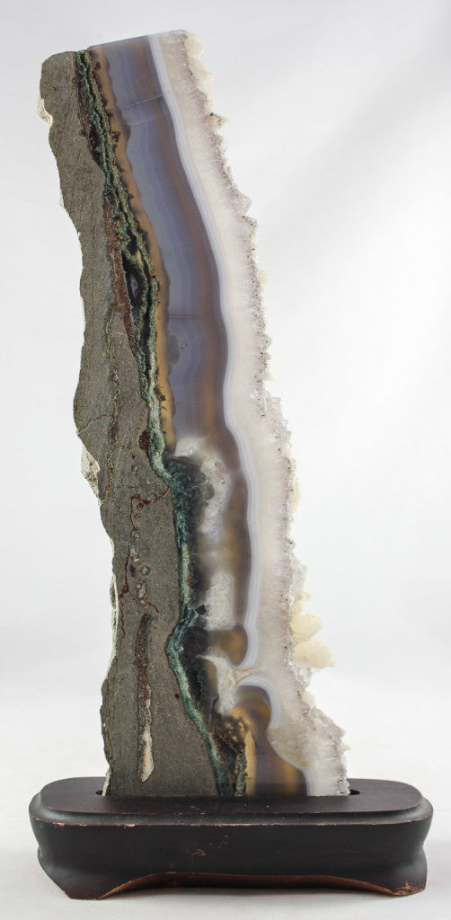 Brazilian Agate Slice w/Crystal