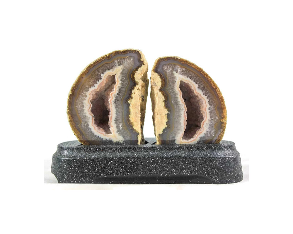 Brazilian Agate Geode Pair