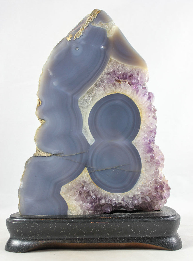 Polished Agate w/Eyes & Amethys