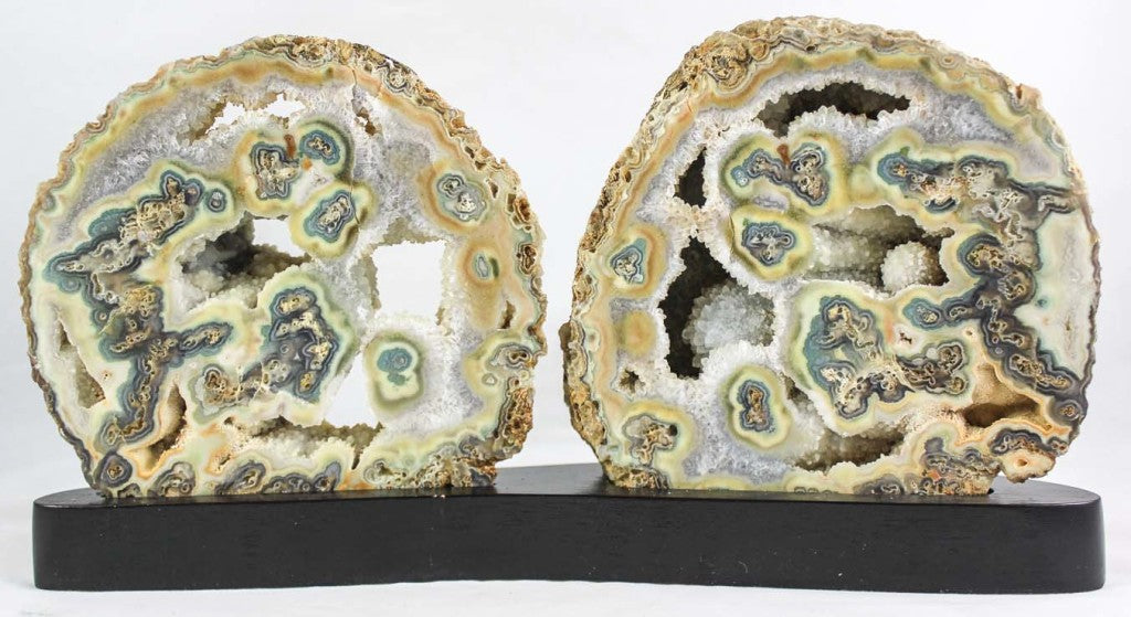 Brazilian Agate Geode Pair