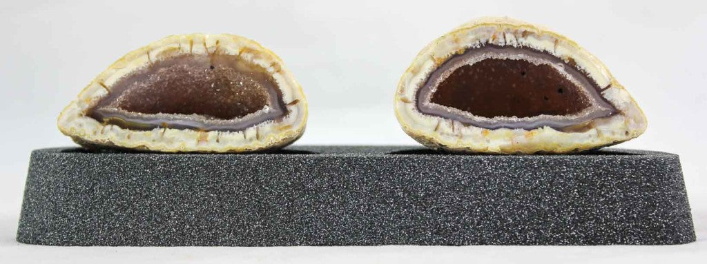 Brazilian Agate Geode Pair