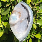 Crystals Over Baby Blue Agate