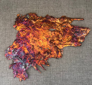 Handcrafted Rainbow Copper Splash Art