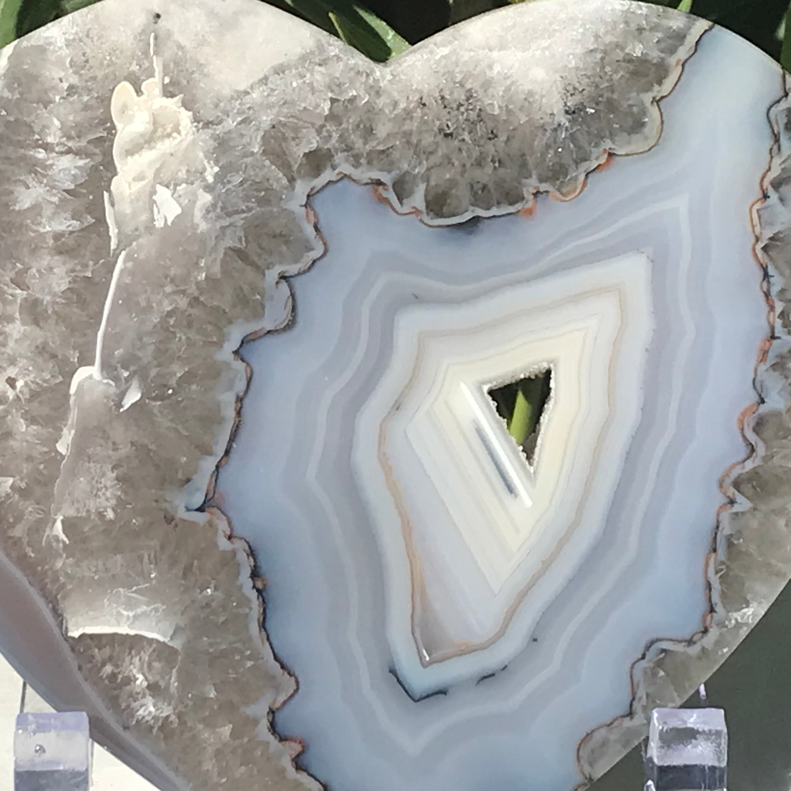 Blue Banded Agate Heart Slab