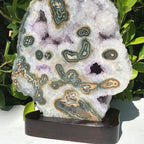 Green Eyed Agate with Amethyst and Quartz Crystals