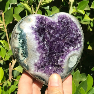 Calcite Inclusion Amethyst Heart