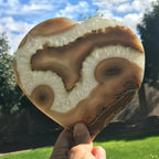 Translucent Abstract Patterned Agate Heart Slab