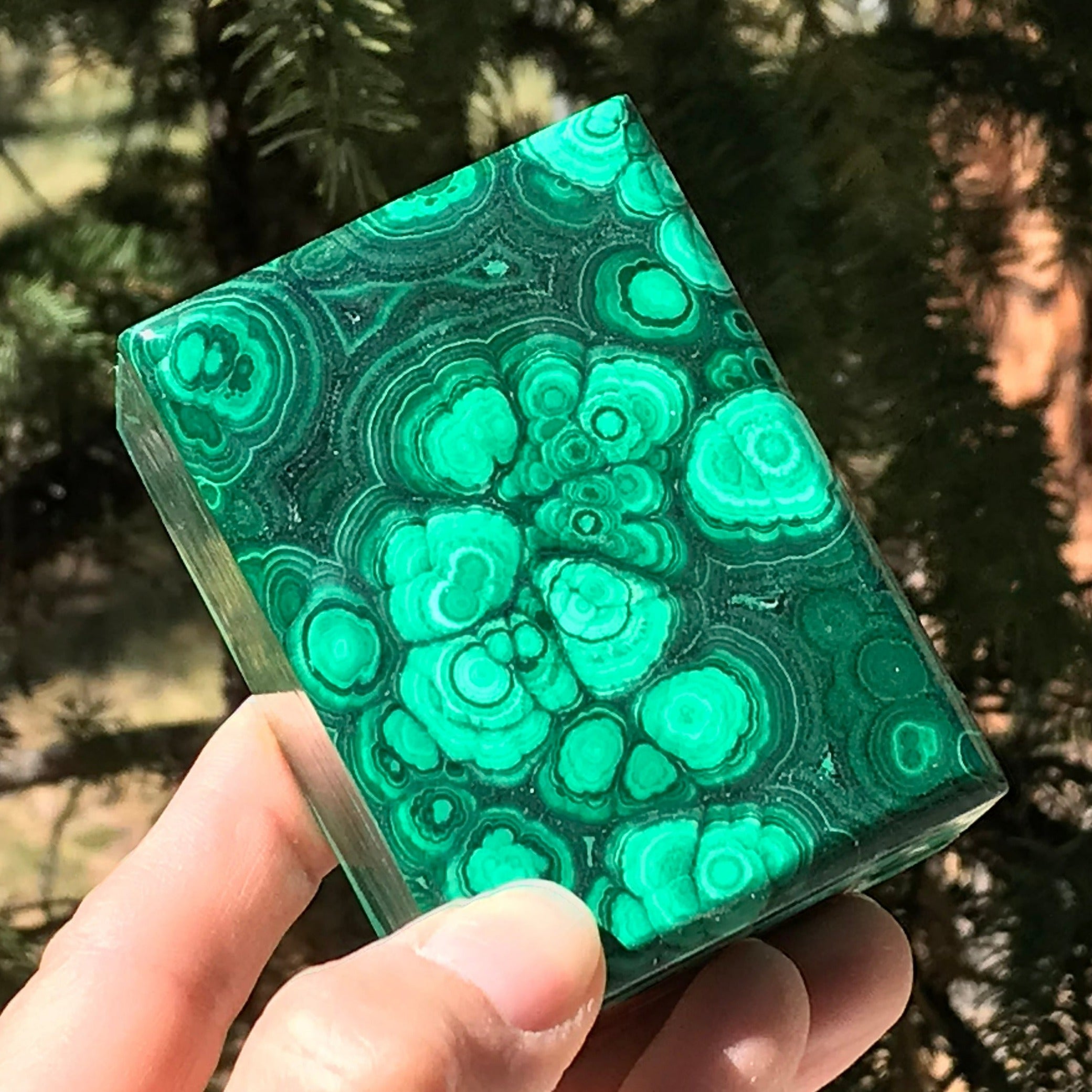 Floral Patterned Malachite Box