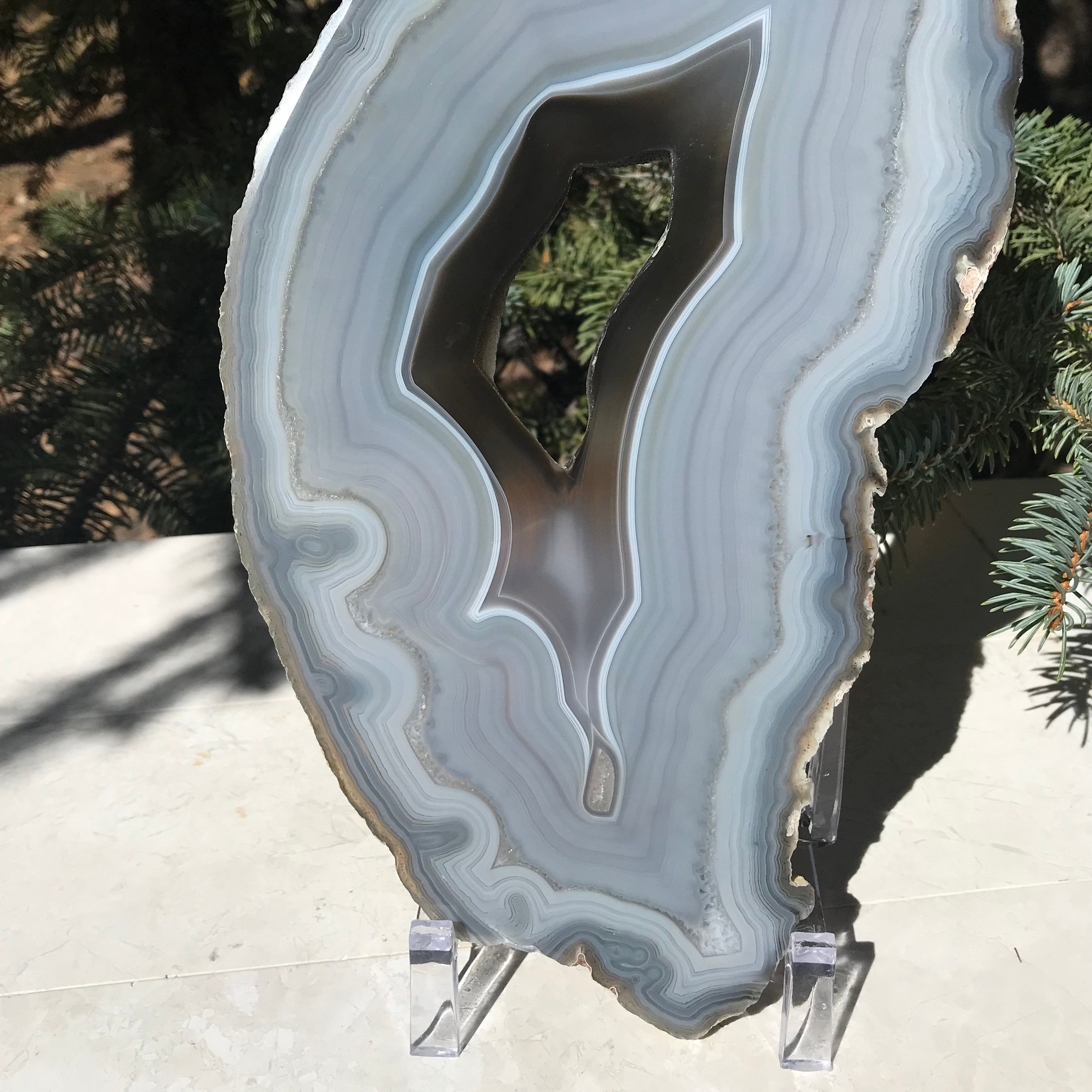 Multitude of Delicate Lines Agate Slice