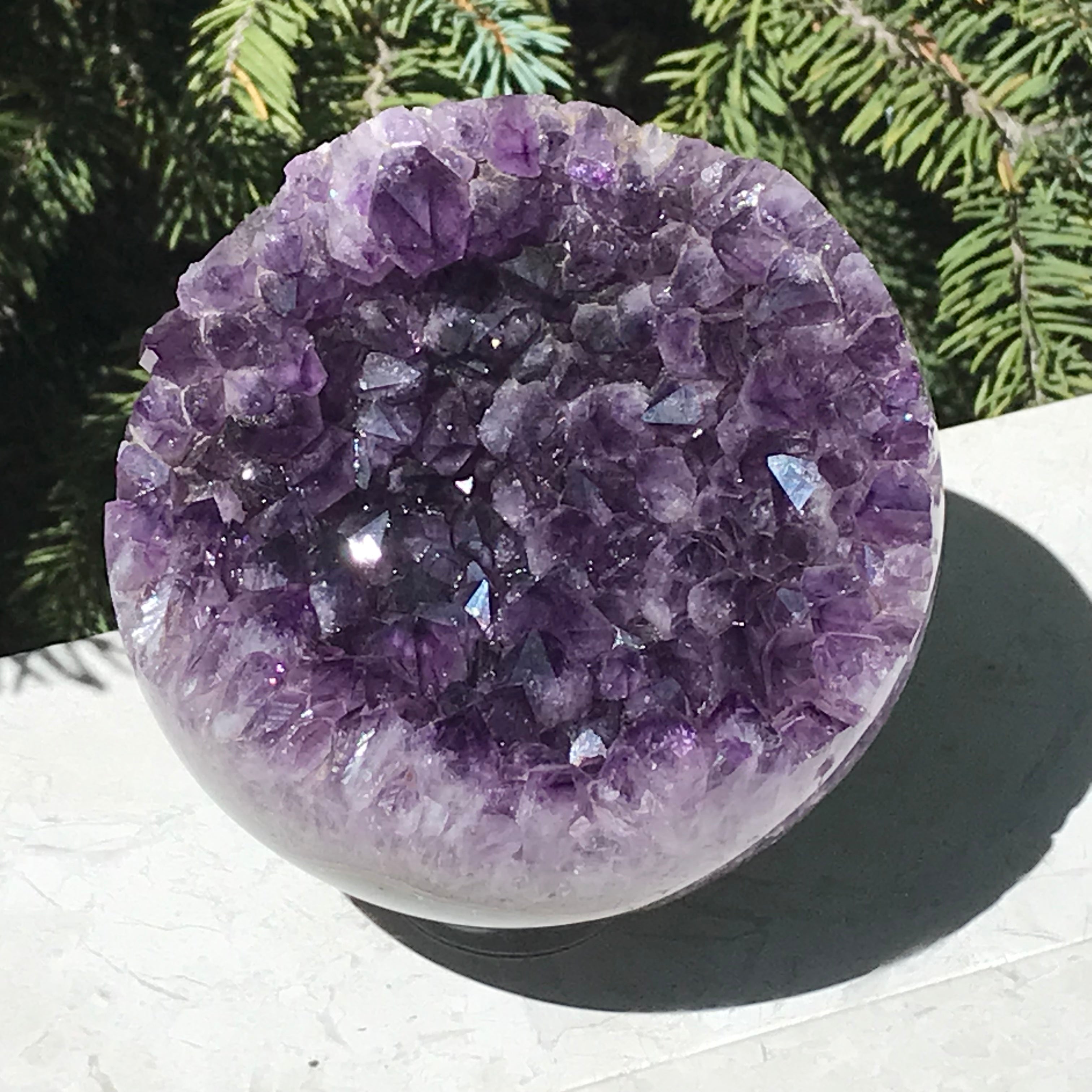 Wide Amethyst Faced Agate Sphere
