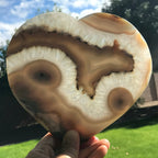 Translucent Abstract Patterned Agate Heart Slab