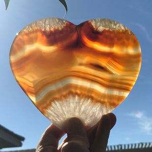 Translucent Hand Polished Agate Heart