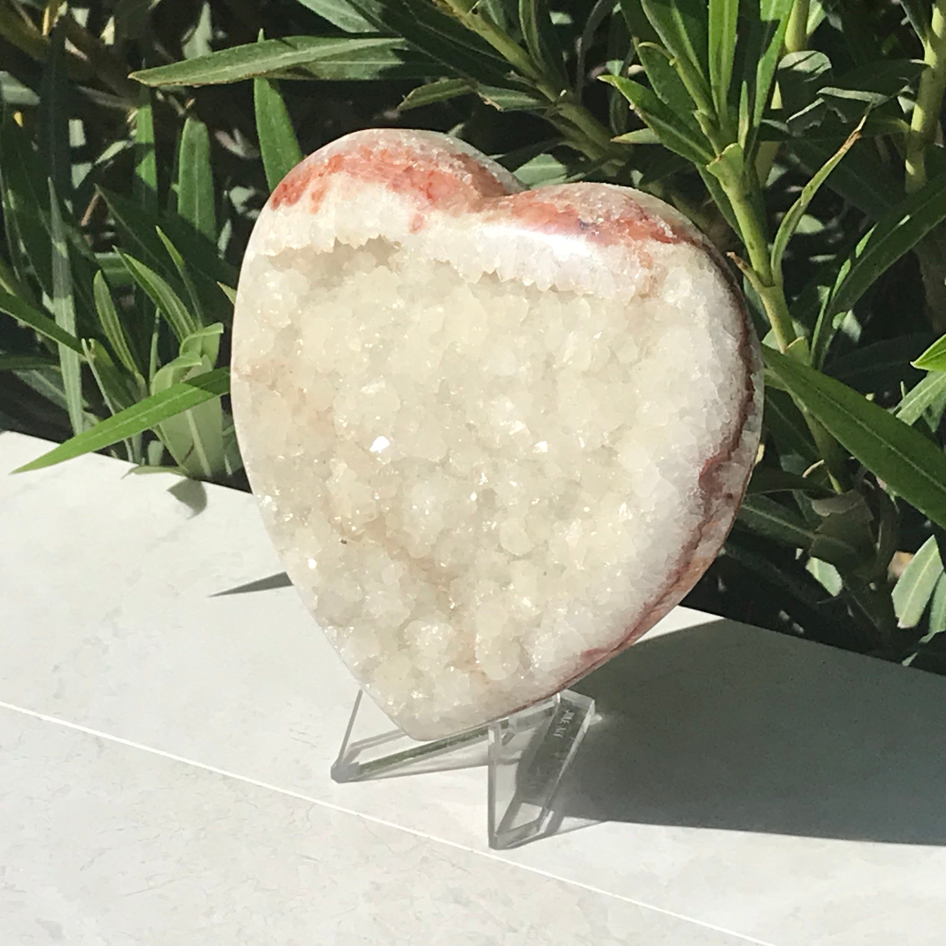 Quartz Crystal Covered Agate Heart