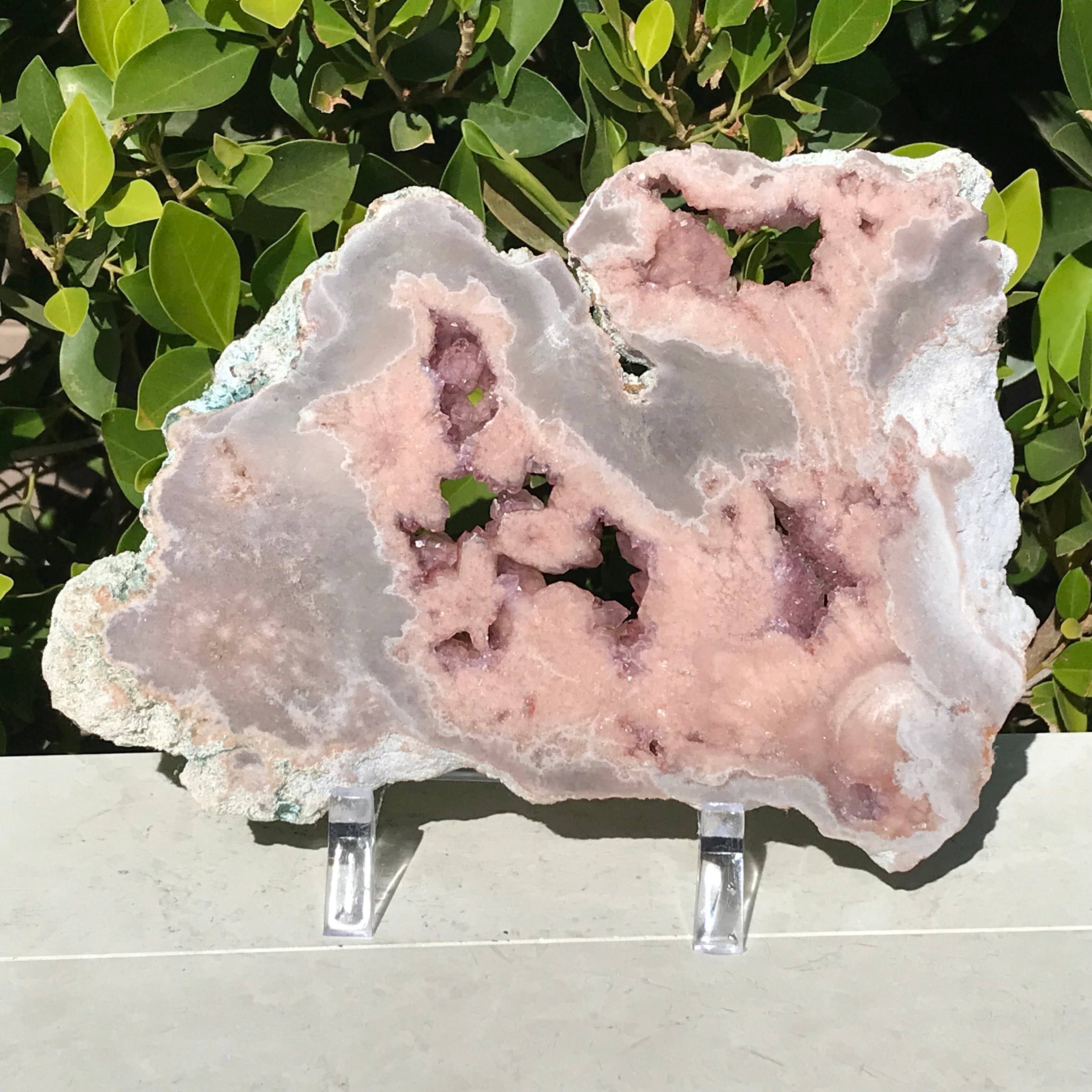 Crystal Lined Rose Jasper Slab