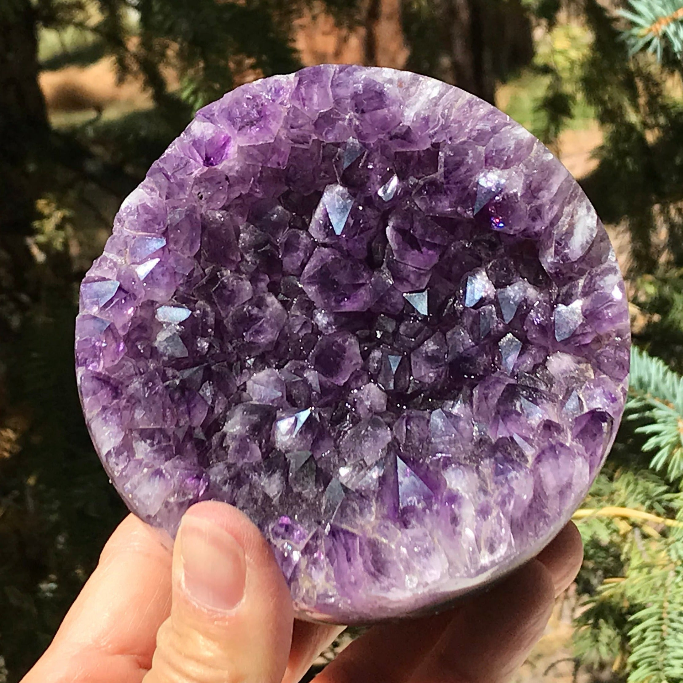 Wide Amethyst Faced Agate Sphere