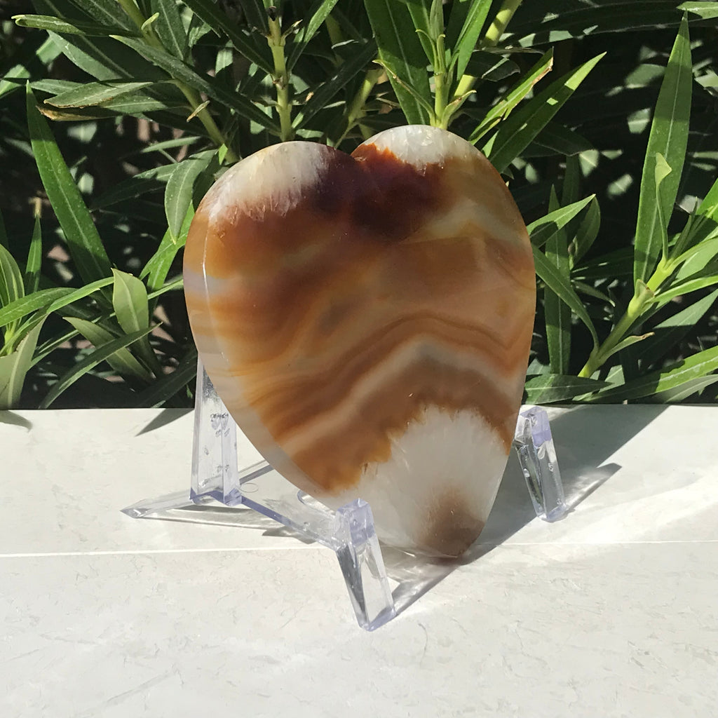 Translucent Hand Polished Agate Heart