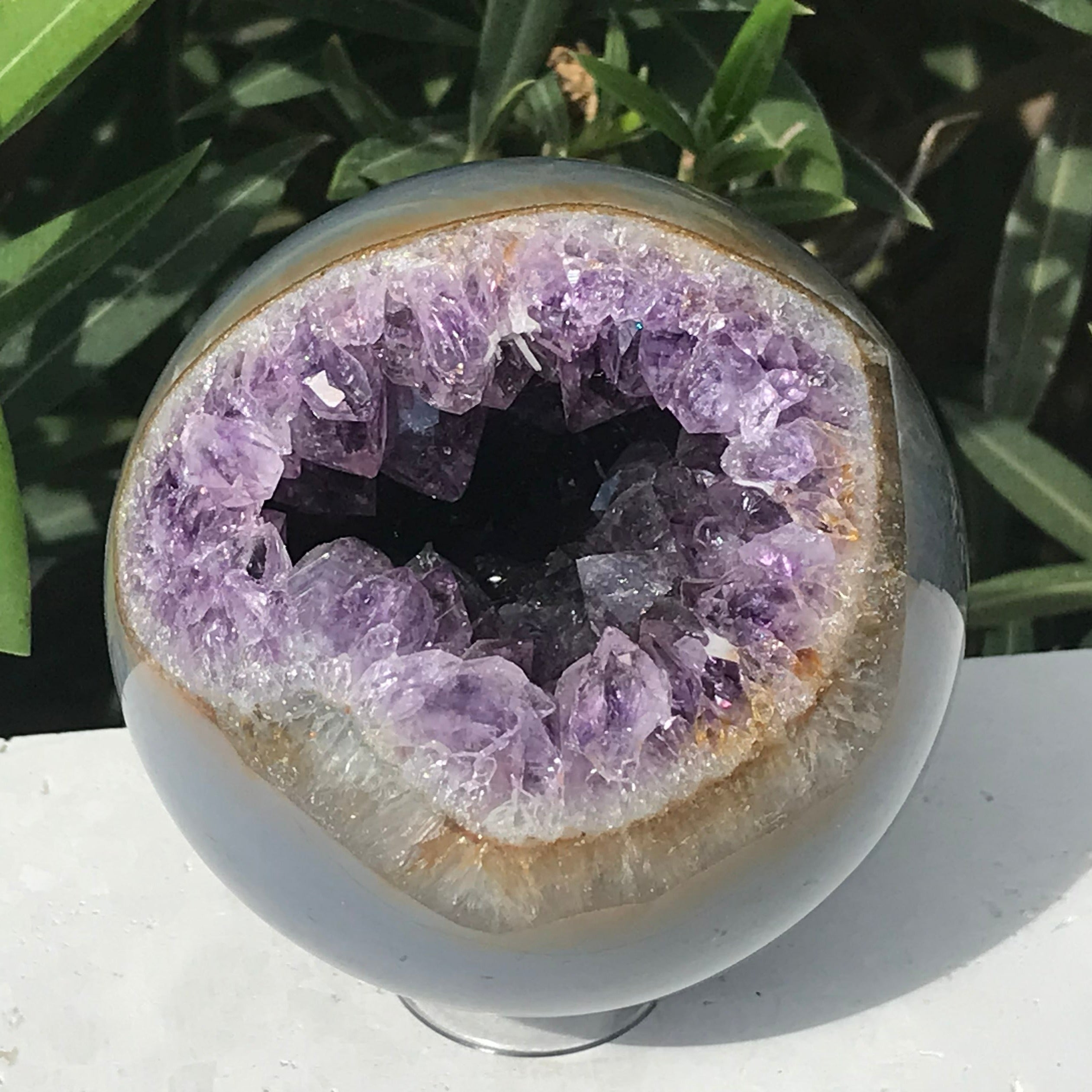 Gold Framed Amethyst Sphere