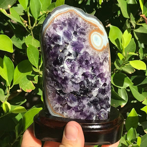 Pristine Agate Banded Amethyst Freeform