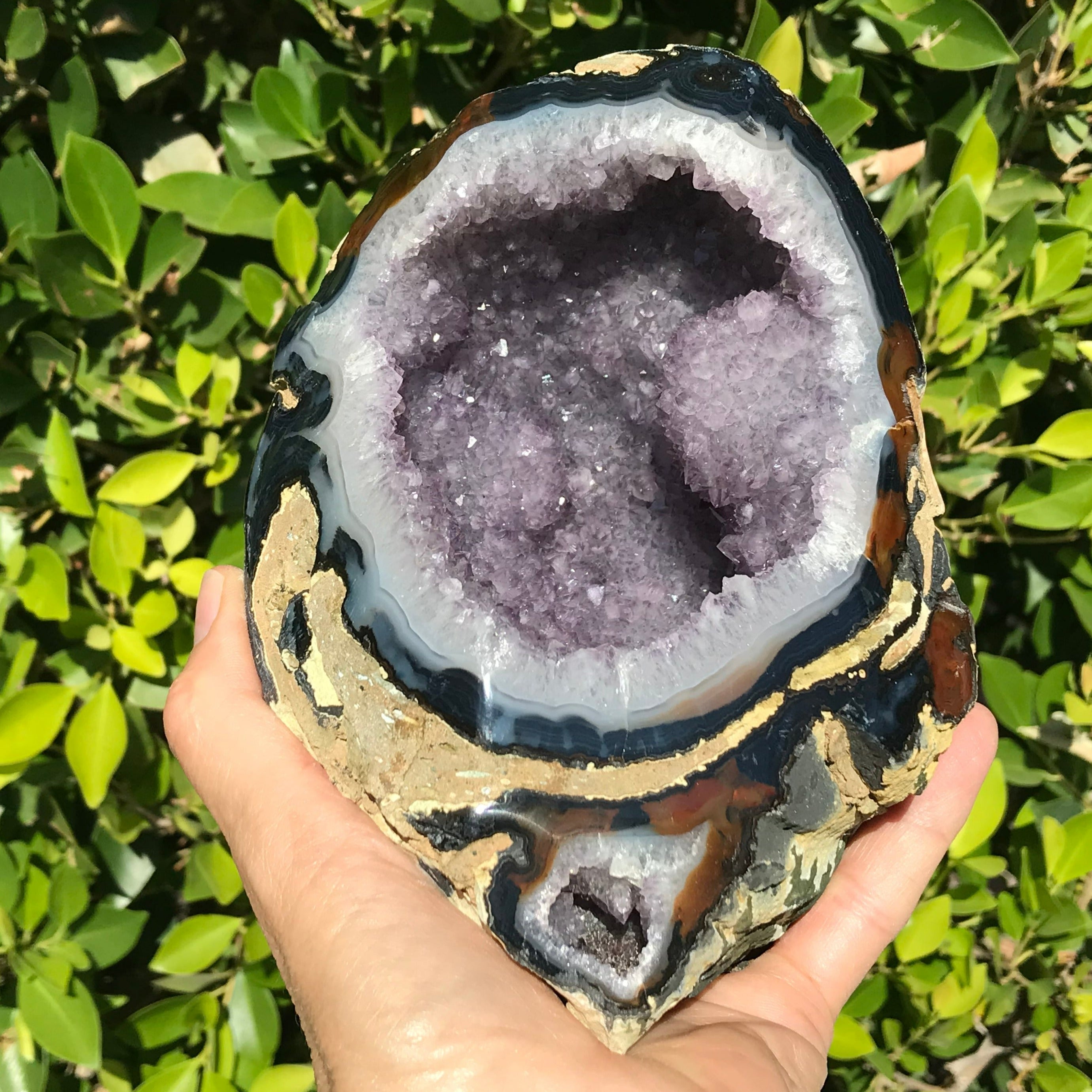 Amethyst and Agate Double Geode