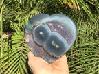 Dual Eyed Amethyst/Agate Heart