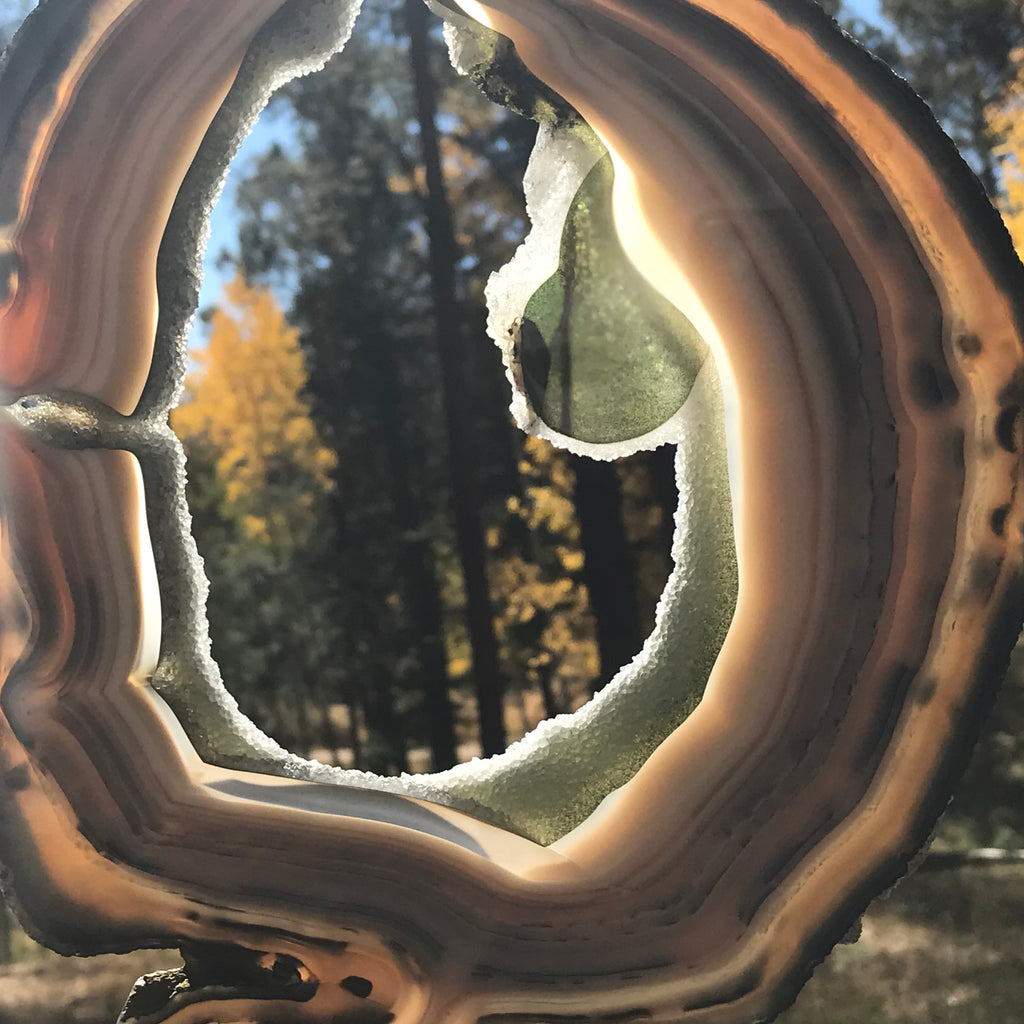 Prismatic Rings of Color Agate Slice