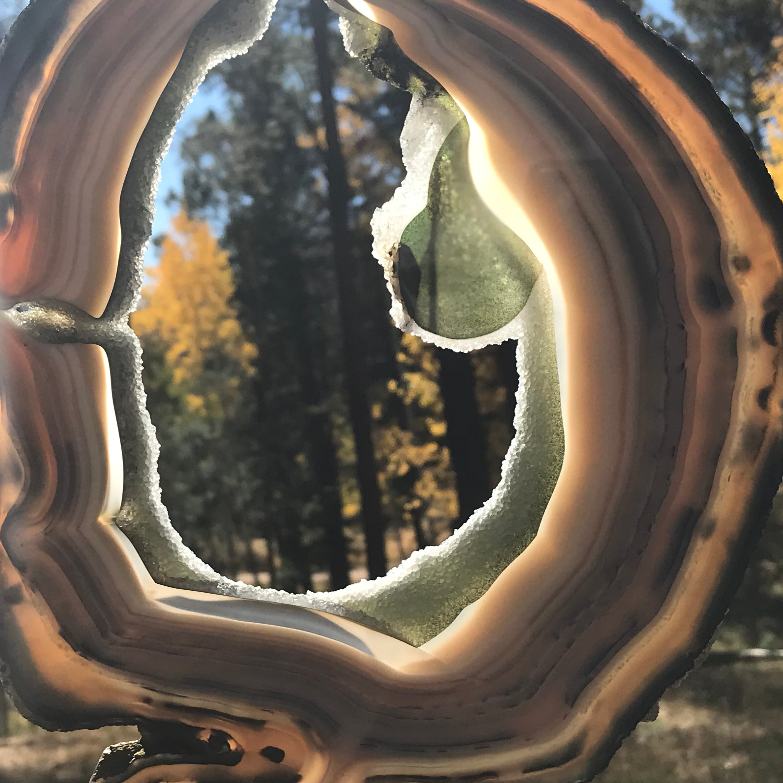 Prismatic Rings of Color Agate Slice