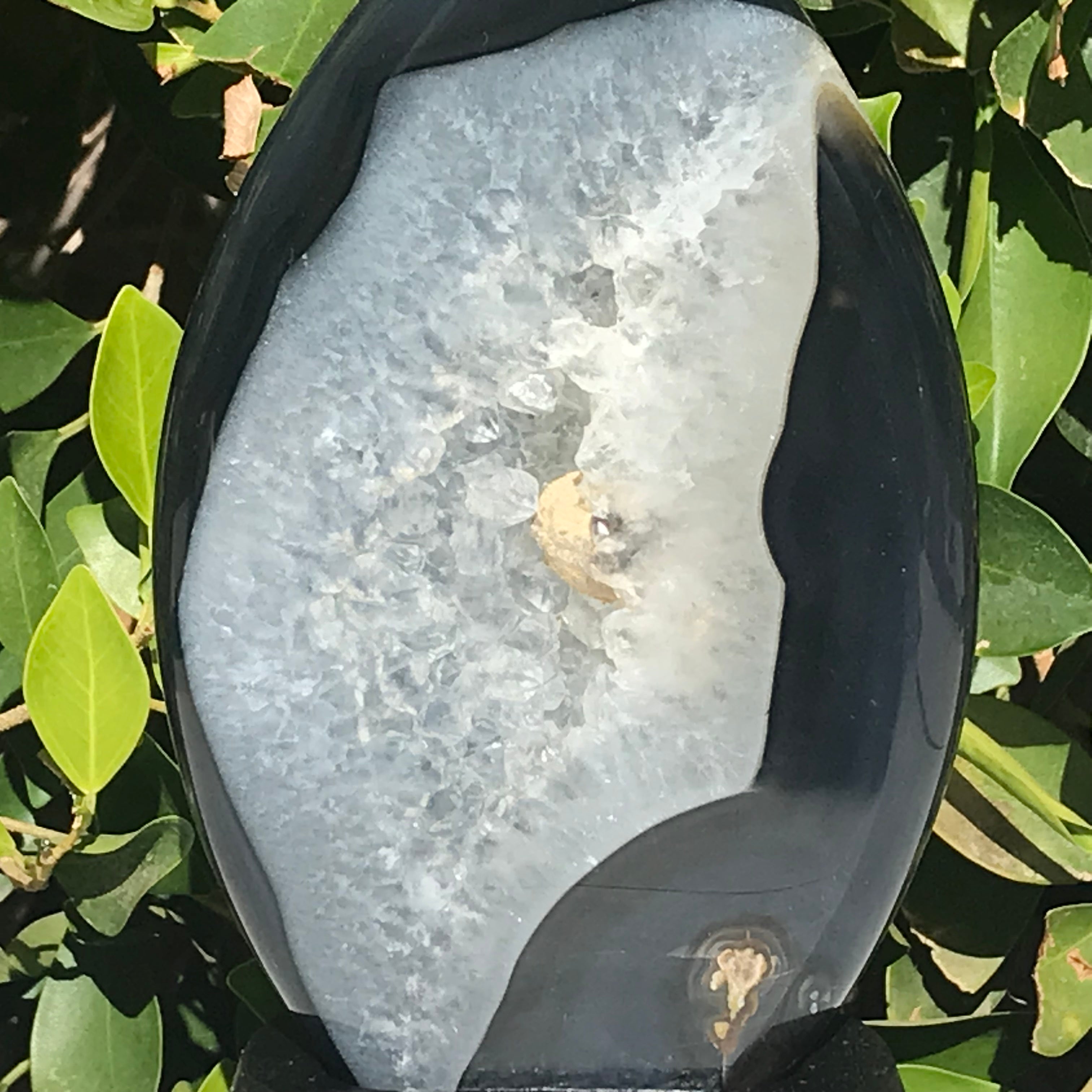 Dark Blue Agate/Quartz Flame