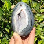 Black and Blue Banded Agate Egg.