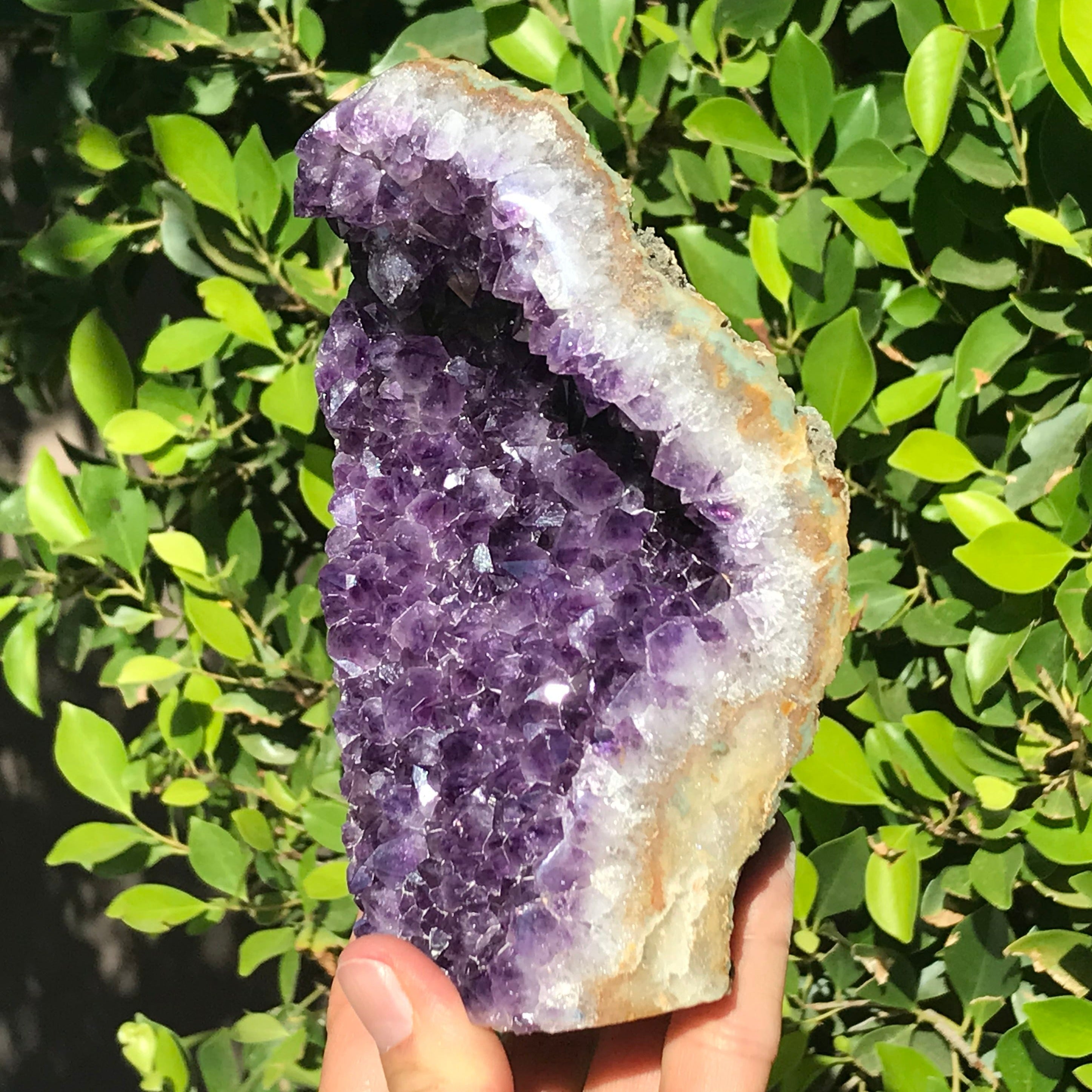 Uruguayan Amethyst With Banded Agate Freeform