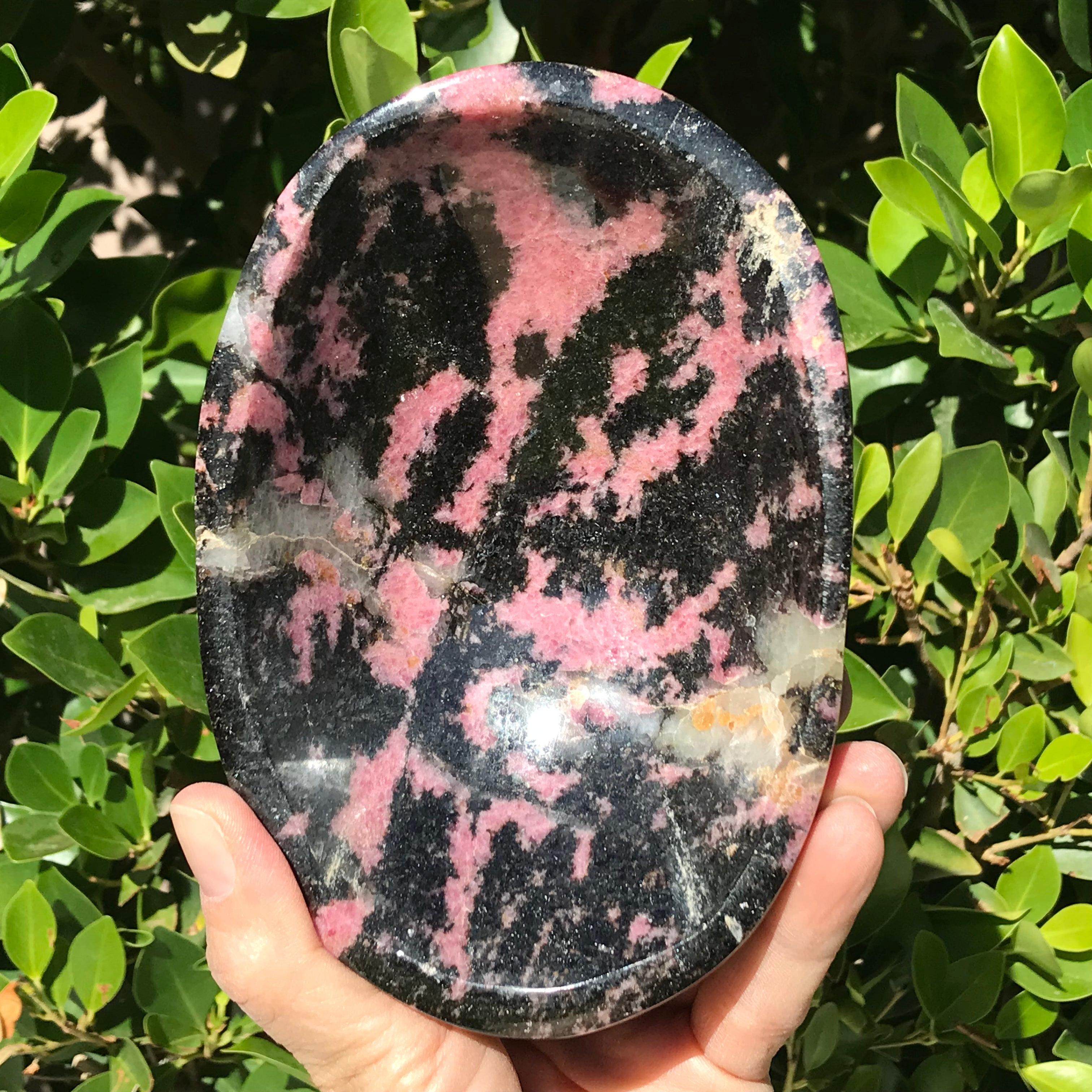 Polished Rhodonite Bowl