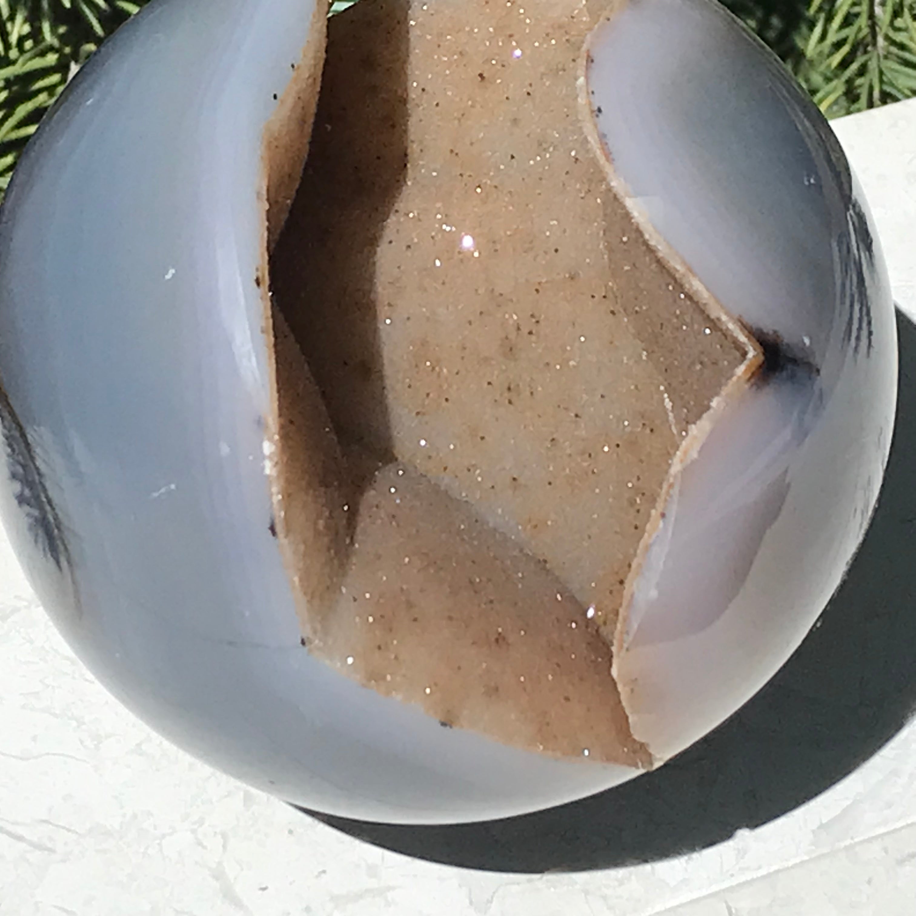 Glistening Agate Geode Sphere