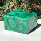 Green Swirled Malachite Jewelry Box