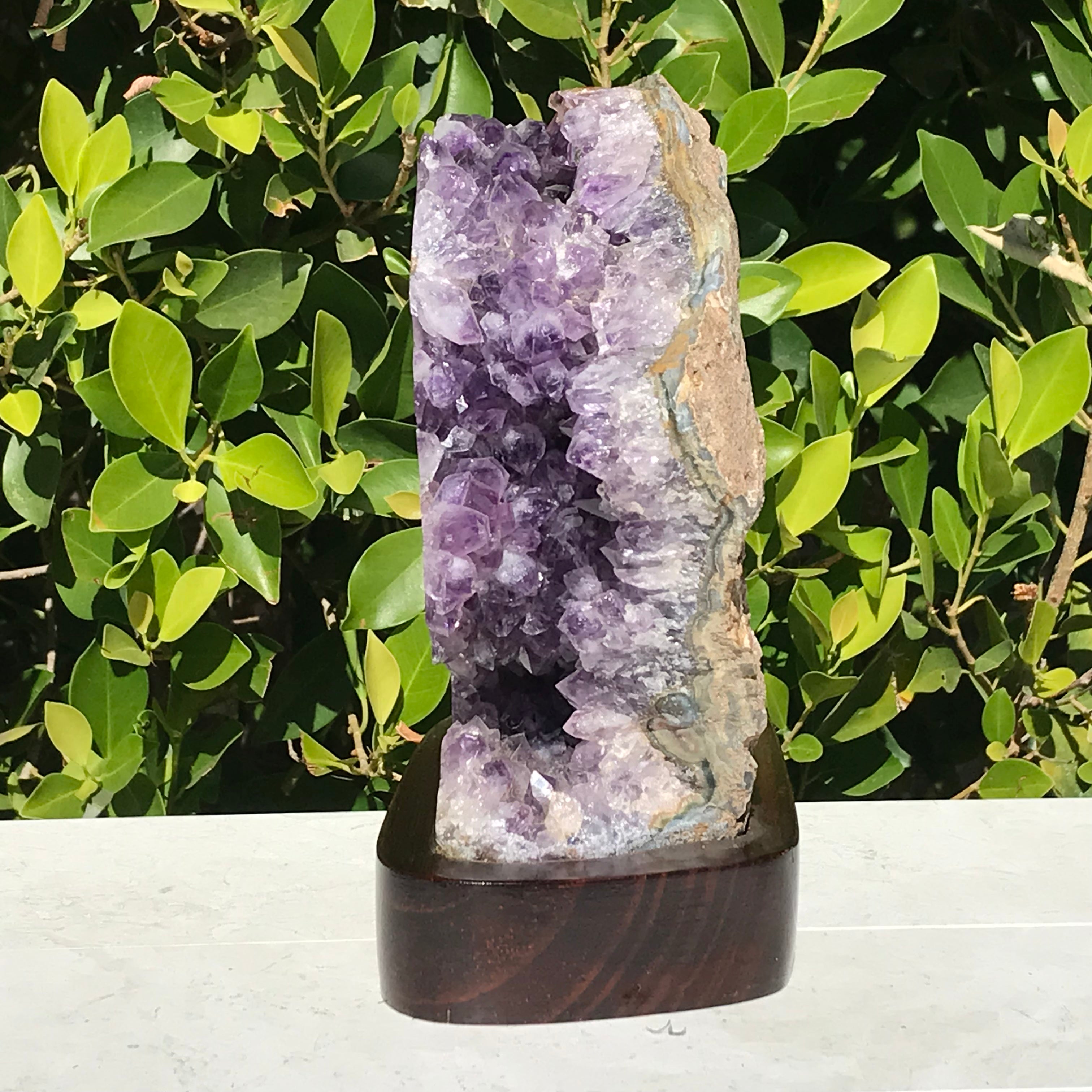 Green Eyed Agate /Amethyst Cluster