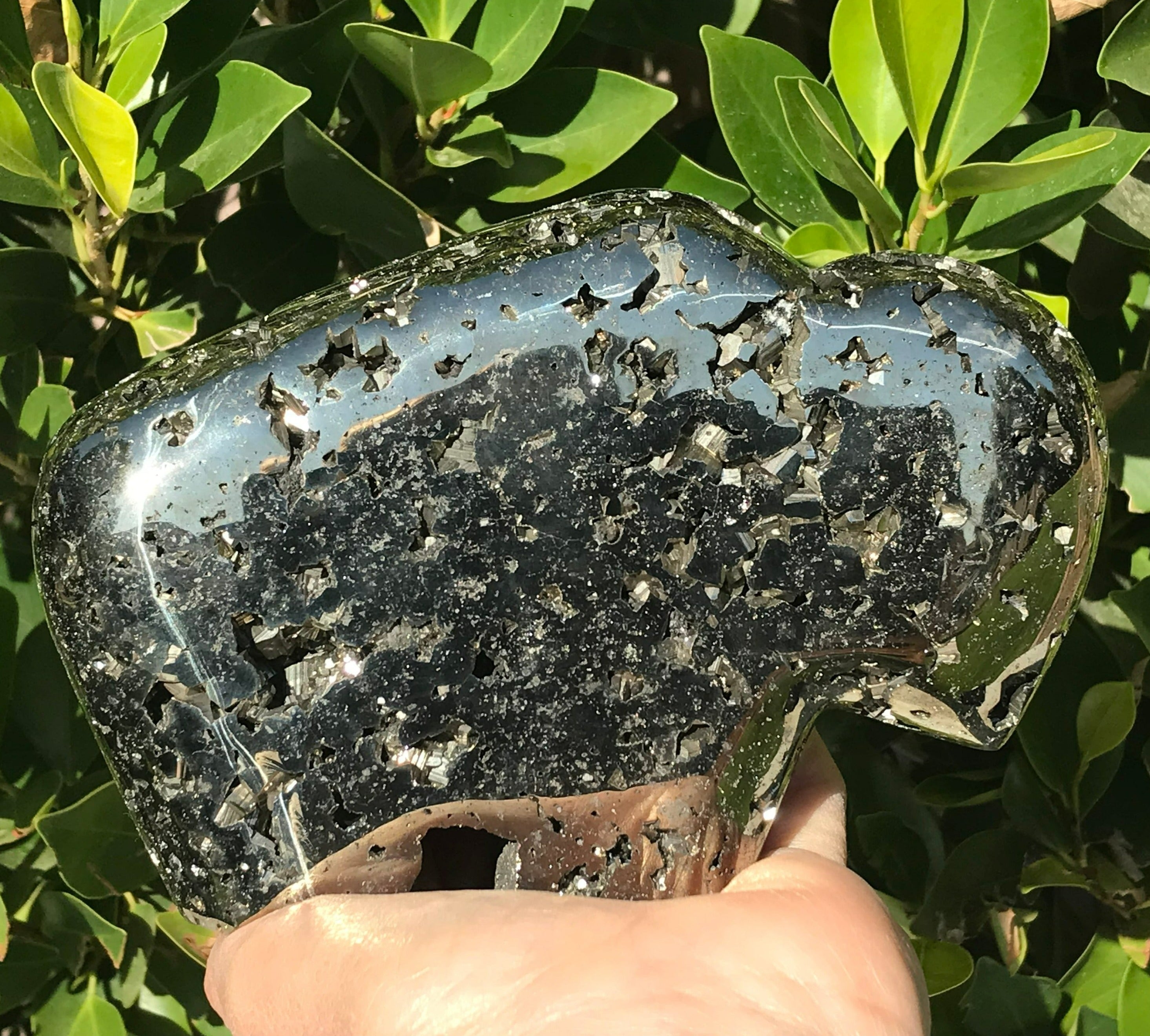 Impressive Pyrite Buffalo Sculpture