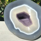 Polished Lavender Amethyst Blue Agate Cone