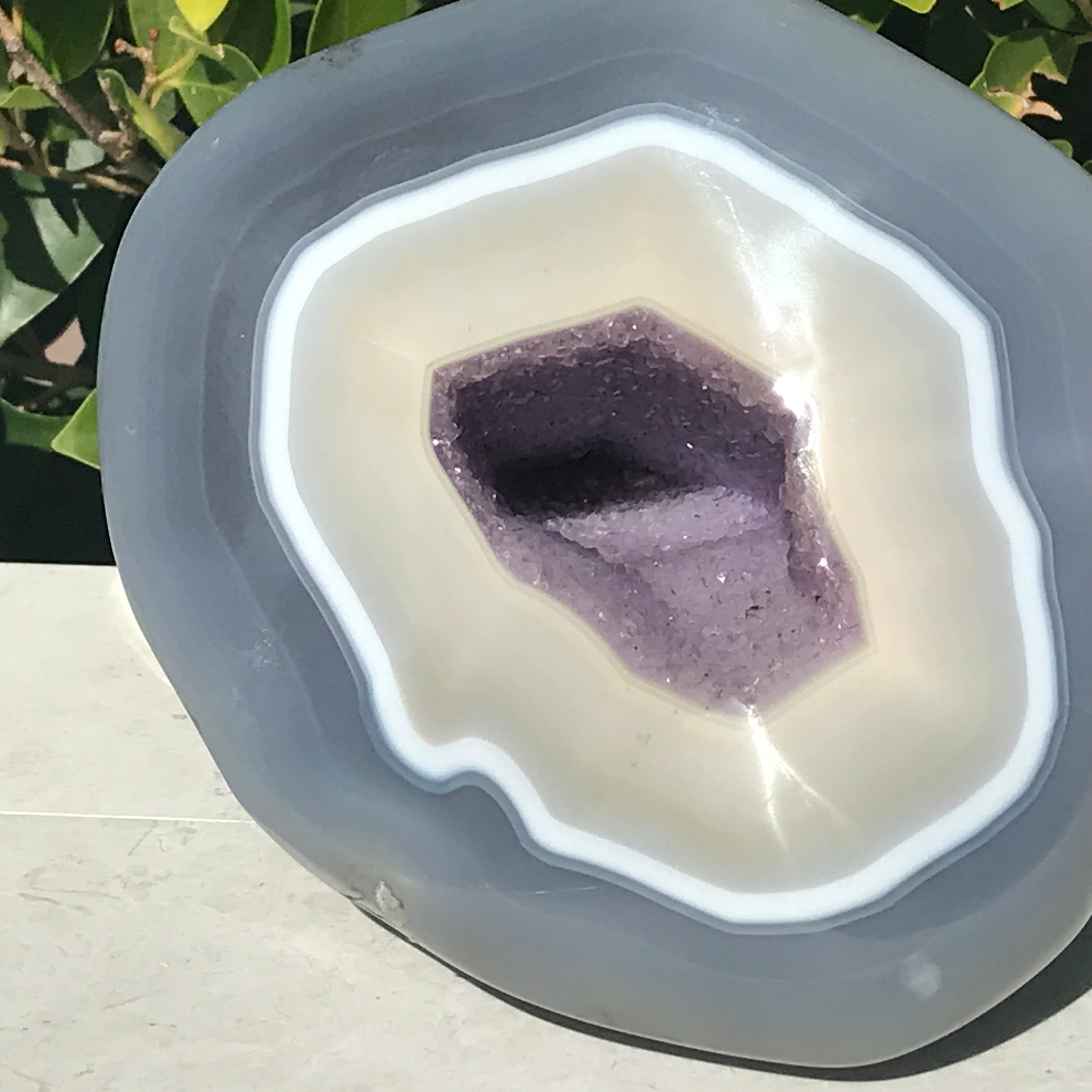 Polished Lavender Amethyst Blue Agate Cone