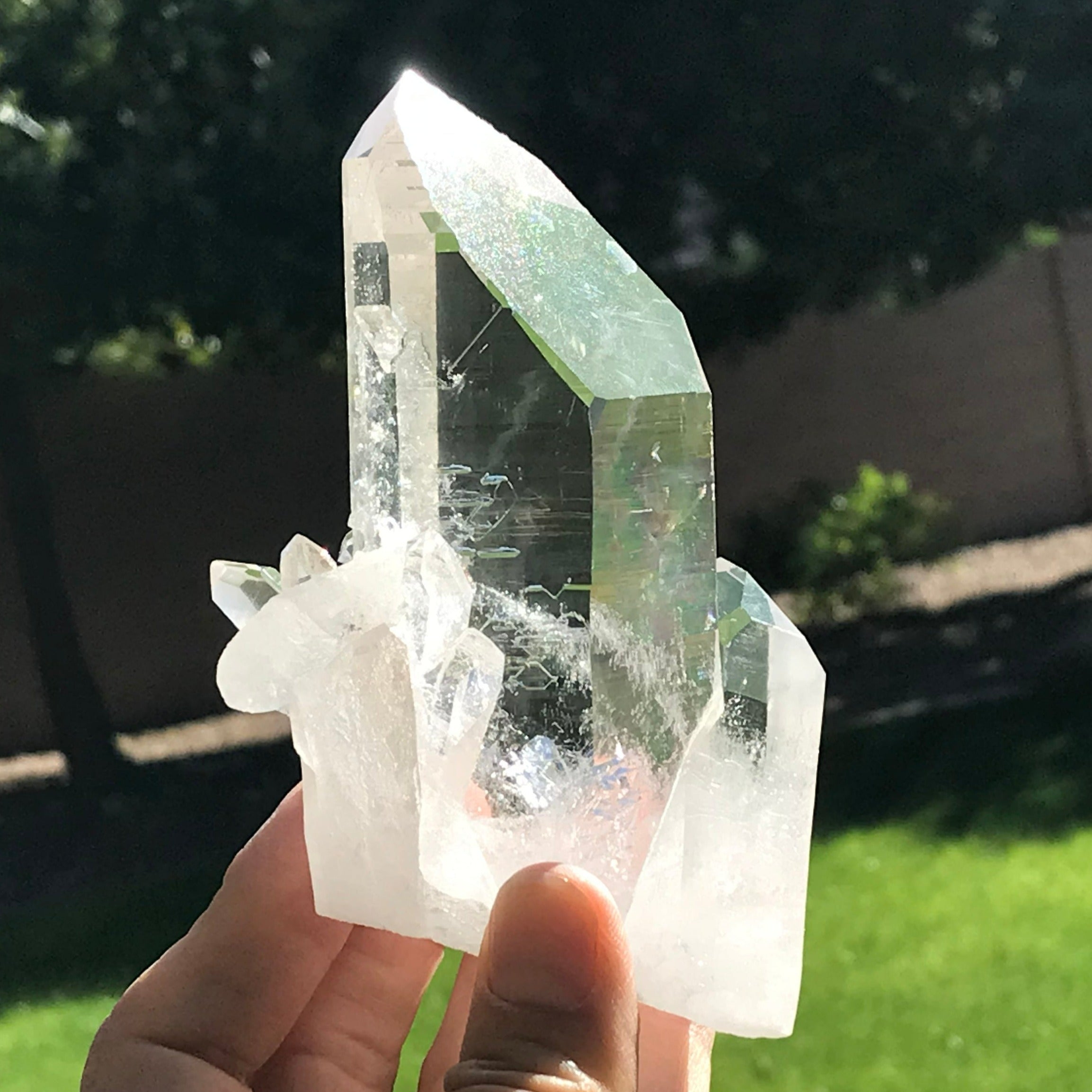 Crystal Growth on Lemurian Crystal Cluster