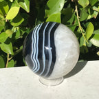 Banded Agate and Quartz Crystal Sphere