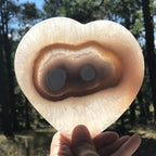 Green Eyed Translucent Agate Heart