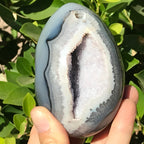 Black and Blue Banded Agate Egg.